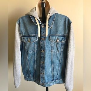 Men’s Hooded Shacket from H&M Sz L Denim/Gray